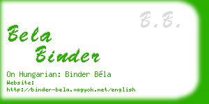 bela binder business card